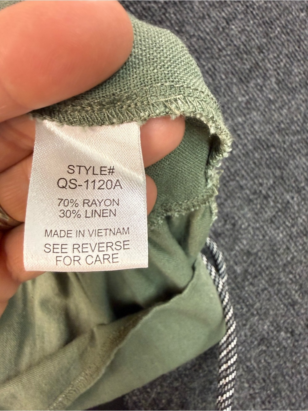 Light Sage Olive Color way Tiered Women’s Skirt with Drawstring Waist - Picture 6 of 7